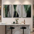 Large Framed Green Abstract Wall Art - Image 2