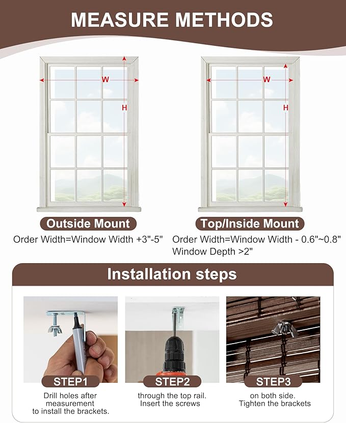 60''W X 72''H Cordless Bamboo Roman Shades - Image 4