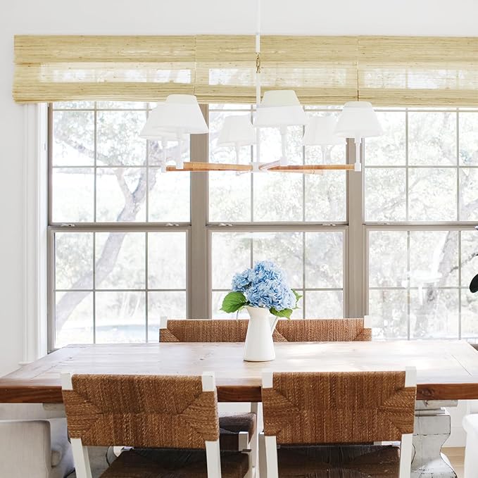 TWOPAGES Woven Bamboo Cordless Roman Shades, Custom No Drill or Motorized Blinds - Image 2