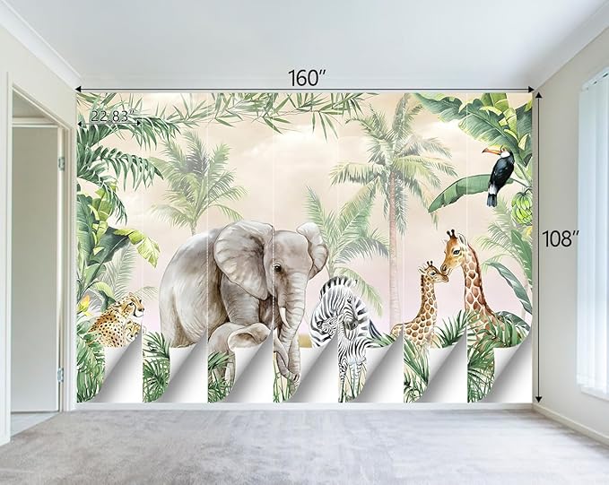 Boys or Girls Cartoon Pine Tree Forest wallpeper Nursery Kids Bedroom wall Mural - Image 4
