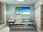 Baisuart Large Canvas Wall Art Summer Ocean Waves Coconut Trees on Sands Beach - Image 4