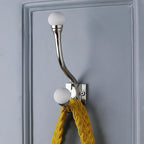 Indian Shelf Pack of 12 Heavy Duty White Double Prong Ceramic Decorative Wall - Image 4
