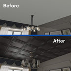 Art3d 48-Pack PVC Drop Ceiling Tiles, 2ft x 2ft, Deep Black - Image 6
