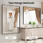 LOAAO Black Bathroom Mirror 40"X36" - Image 3