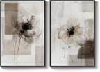 Framed Neutral Abstract Floral Wall Art - Image 9