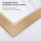 Amorho Bathroom Mirror for Wall, 48X32 Inch Oak Wood Grain Metal Framed Mirror - Image 2