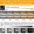 SOLFART 5 Color Temperature Adjustable Modern Vanity Light6 Lights Black - Image 2