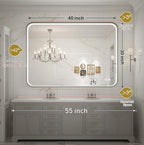 40x30 Inch LED Mirror for Bathroom, Brushed Sliver Metal Frame Lighted Vanity - Image 7