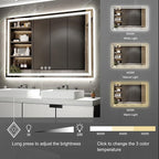 Bathroom Mirror with Lights, 60x40 Inch Gradient Front and Backlit Mirror - Image 5