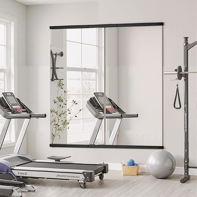 TRAHOME Home Gym Mirror for Wall, Glass Frameless Body Large Mirror for Home Gym - Image 2