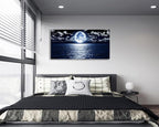 Cao Gen Decor Art S06998 Wall Art Canvas Prints Moon Sea Ocean Landscape 1 - Image 2