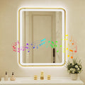 32x40 Inch Gold Framed LED Bathroom Mirror by Unknown