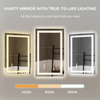 USHOWER LED Bathroom Mirror 48x32 Inch Tempered Glass - Image 4