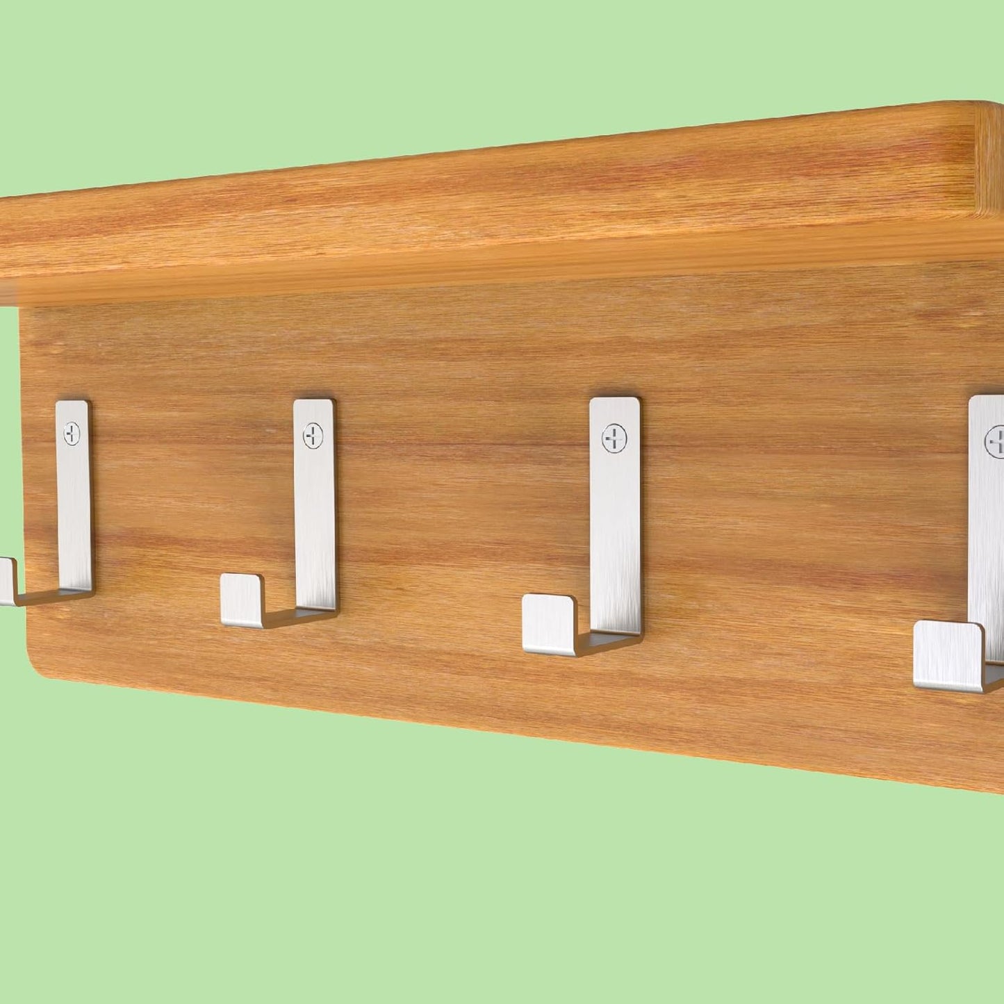 Hooks for Hanging Stainless Steel Heavy Duty Coat Hook Wall Hooks Robe Hanger Hooks Hanging Hat Key Holder for Towel, Bag Indoor Outdoor (Silver-Square, 2.5x1.3inch,8pcs) (-Square, 2.5x1.3)