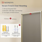 Keonjinn 42" x 36" Brushed Nickel Bathroom Vanity Mirror, Large Silver Bathroom - Image 8