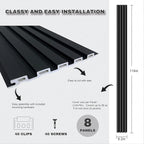 Extra Long Black Wall Panels for Interior Wall Décor 114x6.2x0.4in 8pack Modern - Image 7