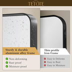 TETOTE Black Framed Bathroom Mirror, 40 x 24 Inch Matte Metal Frame Vanity - Image 3