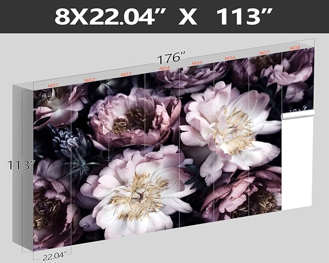XMPMBM-Purple Peony Floral Fabric Wallpaper Living Room Bedroom Bathroom Wall - Image 4