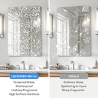 USHOWER 2-Pack Frameless Bathroom Mirror 20X30 Inch, Rectangle Wall Vanity - Image 3