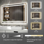 LED Bathroom Mirror, 48x32 Inch Gradient Front and Backlight Lighted Vanity - Image 5