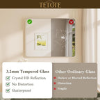 TETOTE 72 x 36 Inch Brushed Nickel Bathroom Mirror - Image 4