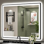 48x40 Black Framed LED Bathroom Mirror by Awandee