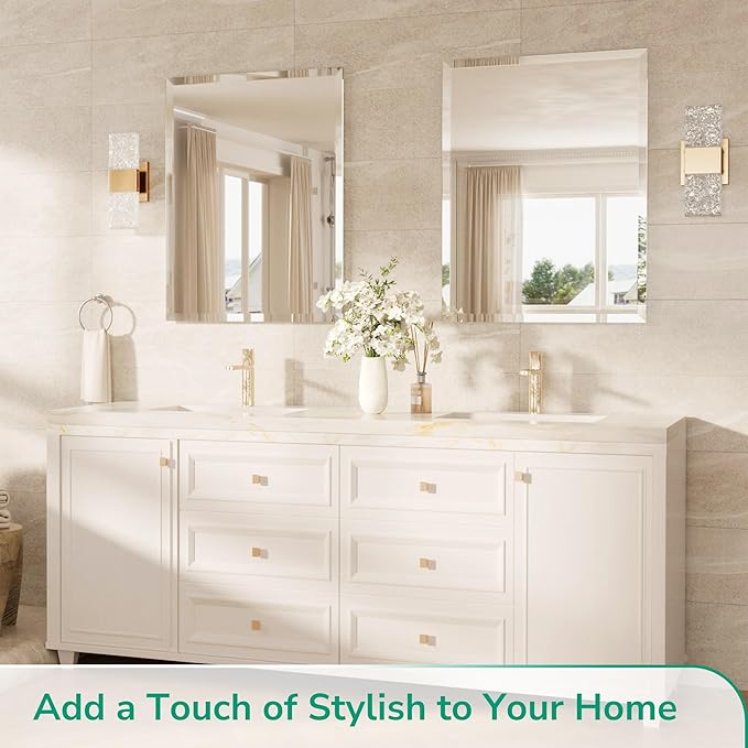 TokeShimi 30x36 Beveled Bathroom Mirror Frameless, Rectangle Bathroom Vanity - Image 8