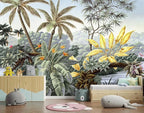 -Tropical Botanical Palm Leaf Fabric Wallpaper Living Room Bedroom Bathroom - Image 2
