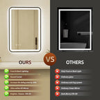 20x28 Inch Black Framed LED Bathroom Mirror - Image 7
