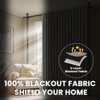 100% Blackout Room Divider Curtains Sets Grey W100 x L84 in 2 Panels No Drill - Image 5