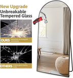 Prywot Full Length Mirror, Oversized 78"x38" Arched-Top Floor Mirrors, Modern - Image 8