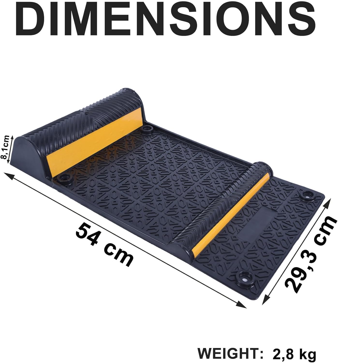 11''x21''/28cmx53cm Parking Guide Mats,Durable Self Adhesive Anti-Skid Wheel Stopper, Parking Assistance Accessories for Garage Vehicles (4 Pack)