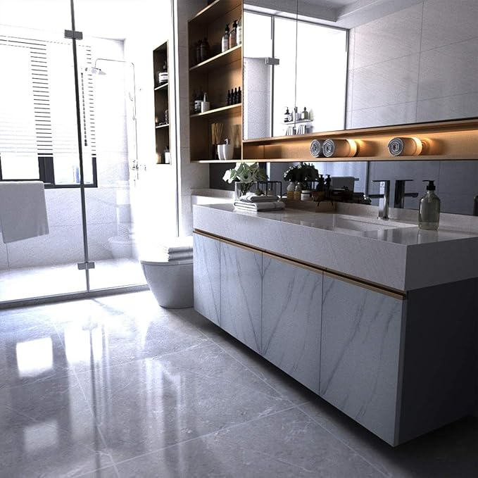 Large White Marble Granite Wallpaper Peel Stick Thicken 31.5x591inch Waterproof - Image 8