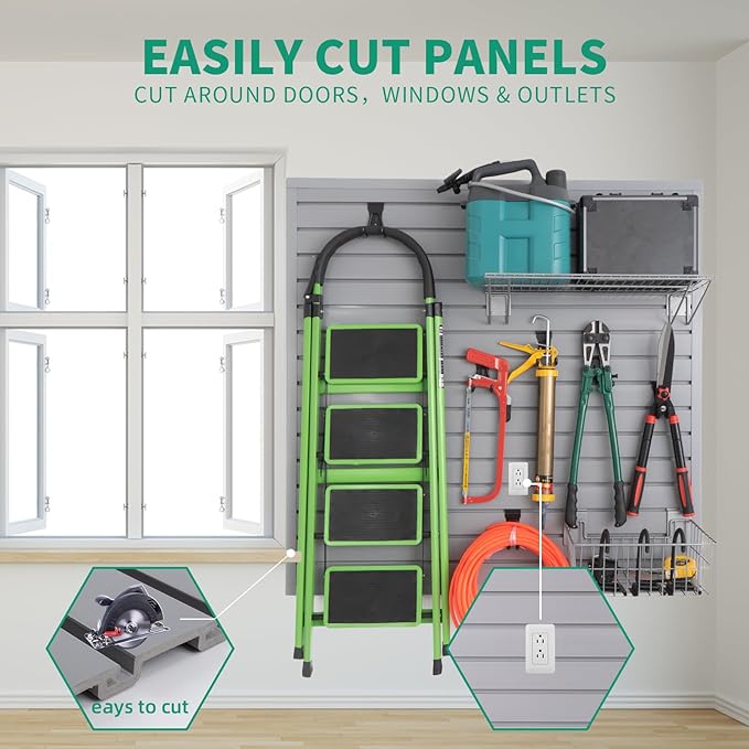 FRAYSCENT Slat Wall Paneling Garage Slat Wall Storage Systems Slatwall Panels - Image 6