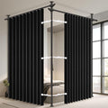 100% Blackout Room Divider Curtains Sets Black 2 Panels W100 x L84in No Drill by AJAZZ