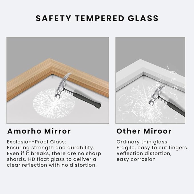 Amorho 40X36 Inch Bathroom Mirror - Image 3