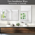 KOCUUY Silver Bathroom Mirror, HD Tempered Glass, Anti-Rust Brushed Silver Frame - Image 5