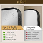 TETOTE 48 x 40 Inch Black Frame Mirror, Bathroom Vanity Mirror - Image 2