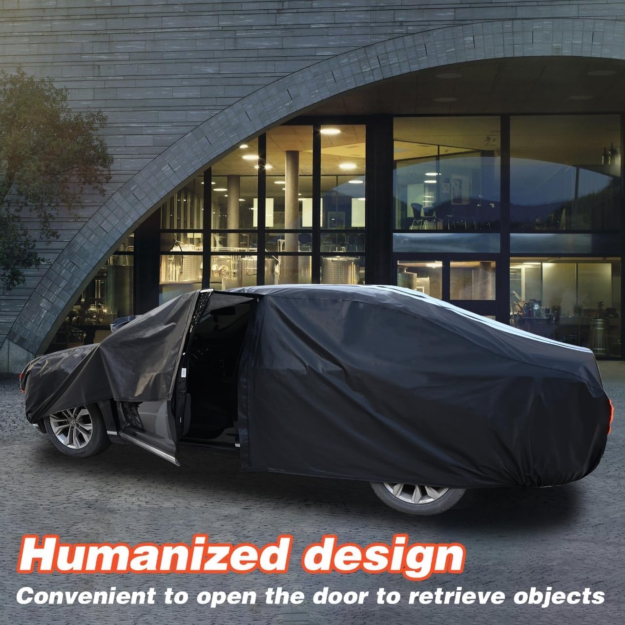 12-Layer Custom Fit Car Cover for Tesla Model S (2012-2025), Upgraded Waterproof All-Weather Full Exterior Cover with Door Zipper and Charging Port, for Snow Rain Dust and Sun UV Protection-Black.