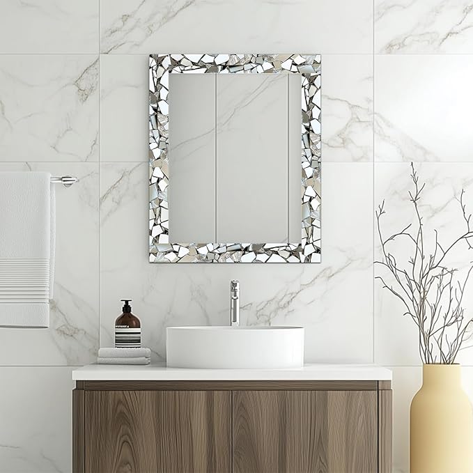 HOMETITUTE Wallpaper Border Peel and Stick Wall Decor PVC Mosaic Mirror Look - Image 3