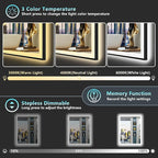 30x36 Black Framed LED Bathroom Mirror - Image 5