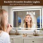 LED Bathroom Mirror with Lights, Backlit + Front Lit, 3 Color Modes, Memory - Image 2