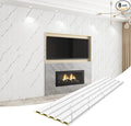 8-Pack WPC Wall Panels 108’’ x 6.3’’ 3D Slat Wall Panel Acoustic Wall Paneling by Unknown