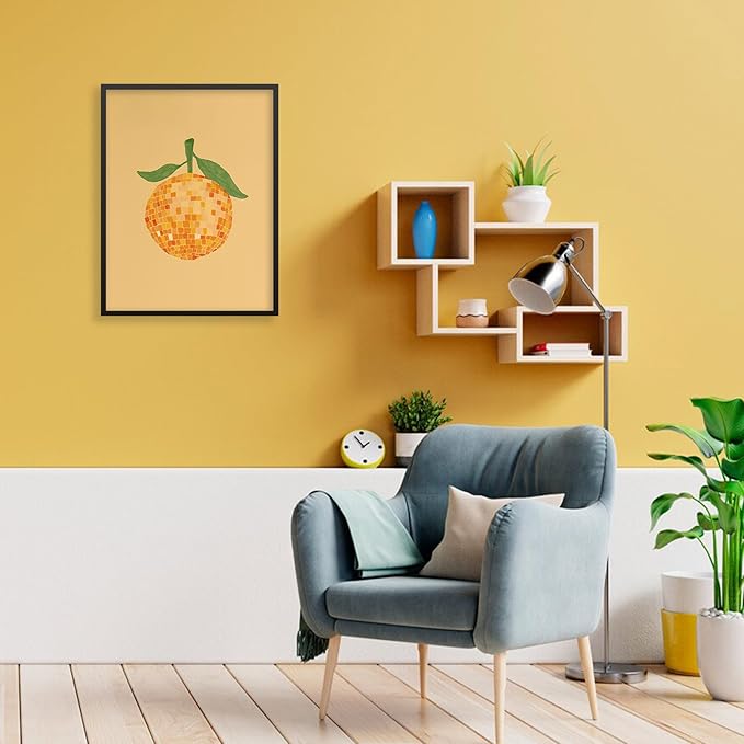Retro Funky Orange Canvas Wall Art Fashion Disco Ball Aesthetic Posters 24X36 - Image 7