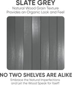 Homeforia Gray Floating Shelf 48 inch, High End Solid Real Wood 48inch Floating - Image 6