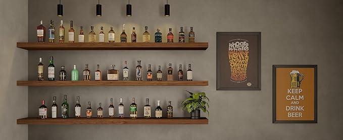 ROGMARS 72 Inches Long Walnut Floating Shelves, Rustic Solid Wood Farmhouse - Image 7