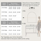 30" x 48" Black Arched Mirror, Arch Wall Mirror, Metal Frame Black Bathroom - Image 6