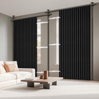 100% Blackout Room Divider Curtains Sets Black 2 Panels W100 x L84in No Drill - Image 9