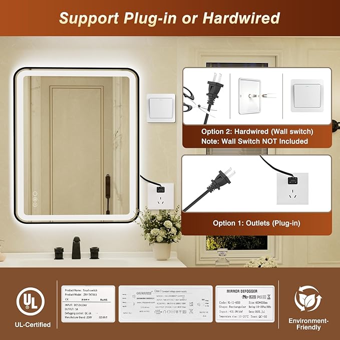 32x40 Inch LED Bathroom Mirror - Image 9