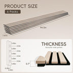 EVERECO 6 Pack Wood Slat Acoustic Wall Panels 92.5" × 7.87", 3D Sound Absorbing - Image 2